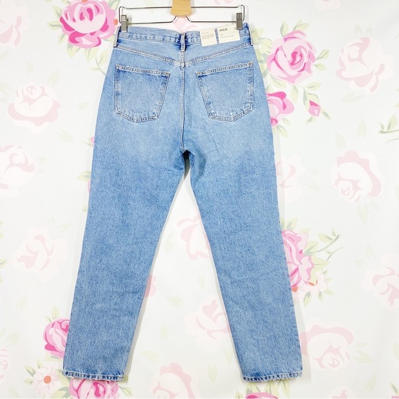 NEW Agolde Fen Light Wash High Rise Relaxed Taper Distressed Denim Jeans 28 - Picture 9 of 12
